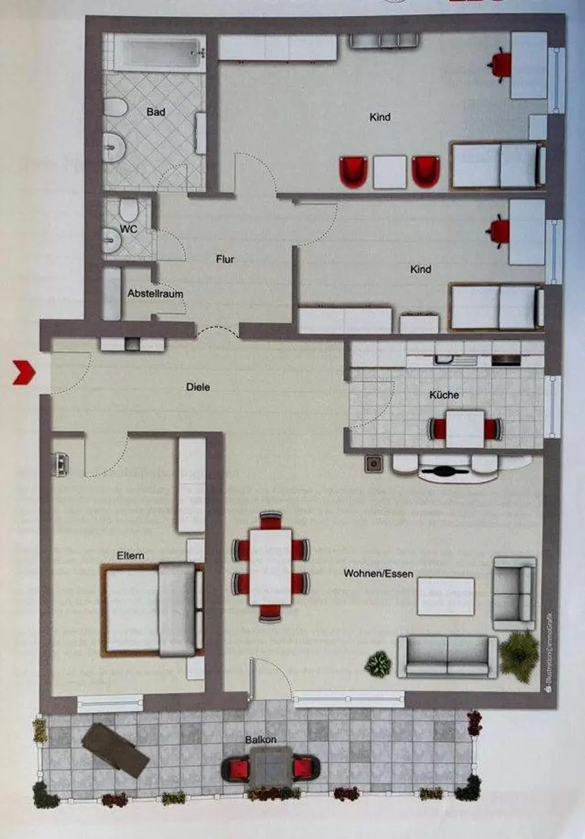 Wunderschöne 4-Zimmer-Wohnung mit Balkon, Aufzug und Tiefgaragenstellplatz! – Bild 13